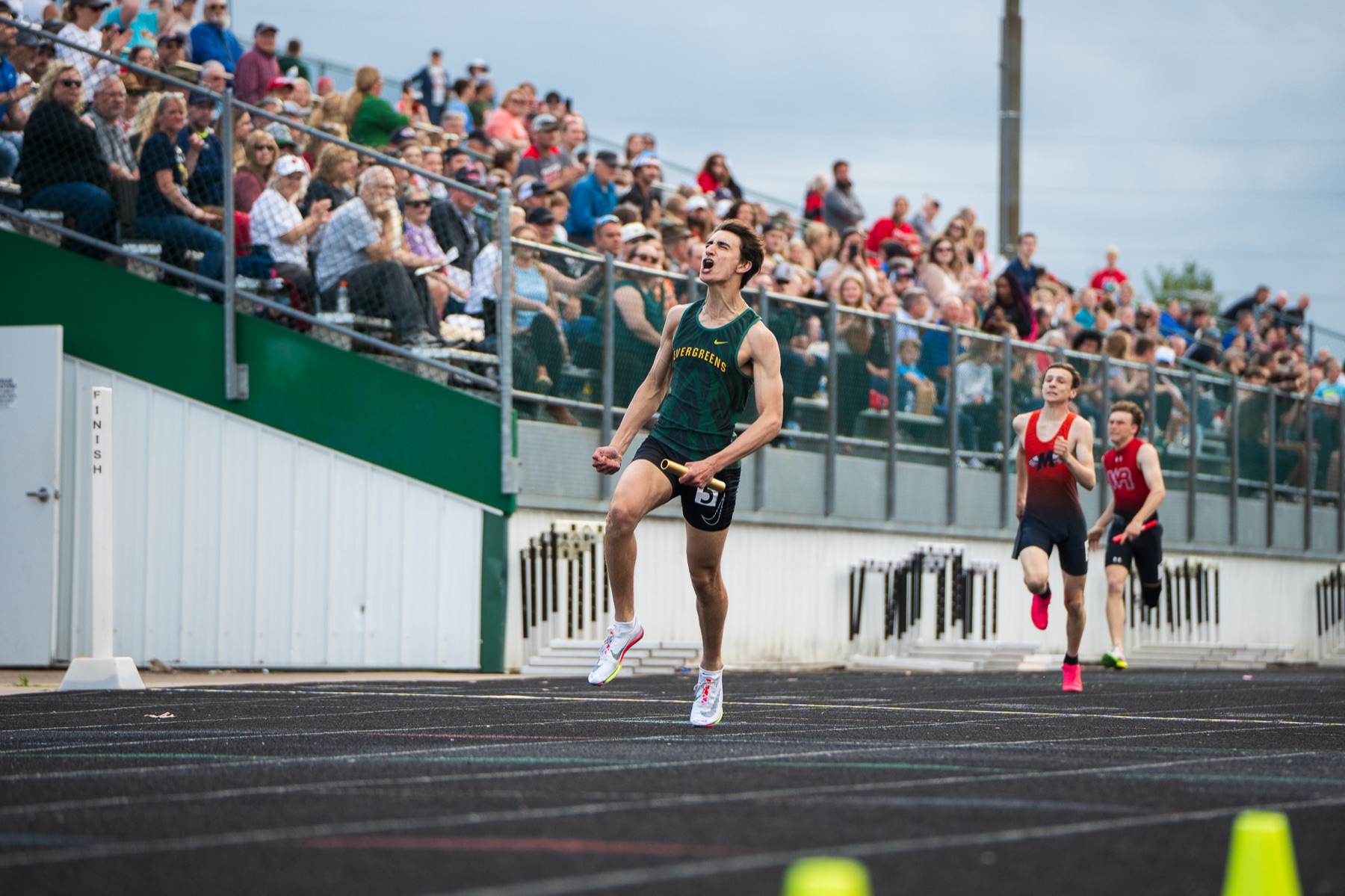 Track athlete competing
